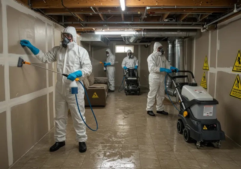 Basement Moisture Removal and Structural Drying process in Butler, AL